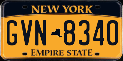 NY license plate GVN8340