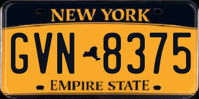 NY license plate GVN8375