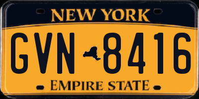 NY license plate GVN8416