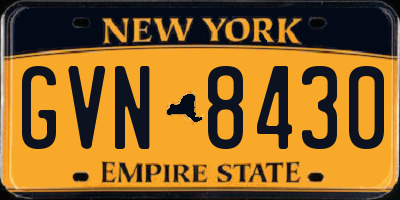 NY license plate GVN8430
