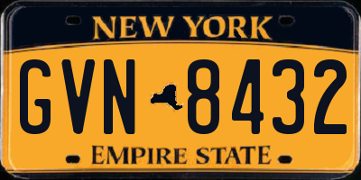 NY license plate GVN8432