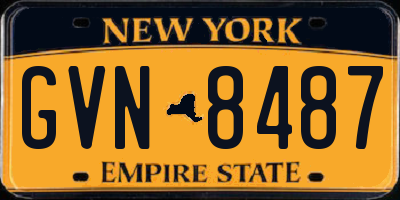 NY license plate GVN8487