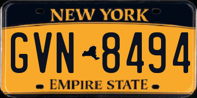 NY license plate GVN8494