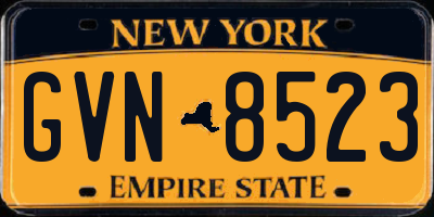 NY license plate GVN8523