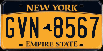 NY license plate GVN8567