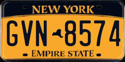 NY license plate GVN8574