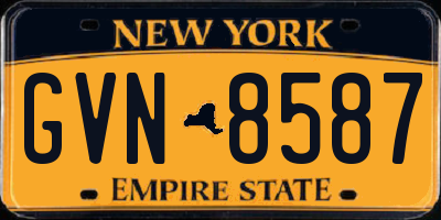 NY license plate GVN8587