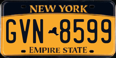 NY license plate GVN8599