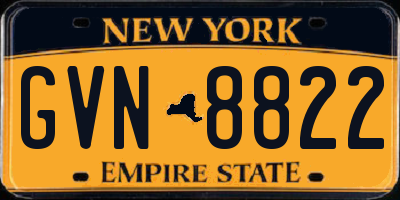 NY license plate GVN8822