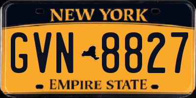 NY license plate GVN8827