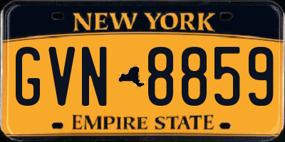 NY license plate GVN8859