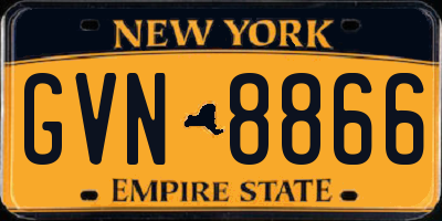 NY license plate GVN8866