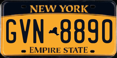 NY license plate GVN8890