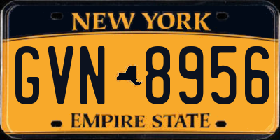 NY license plate GVN8956