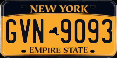 NY license plate GVN9093