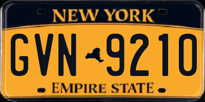 NY license plate GVN9210