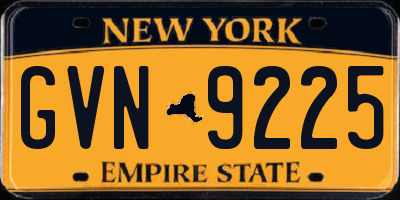 NY license plate GVN9225