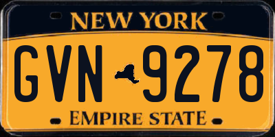 NY license plate GVN9278