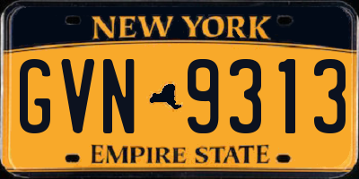 NY license plate GVN9313
