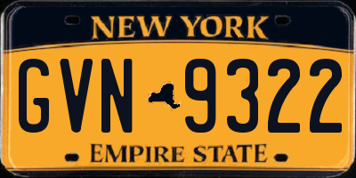 NY license plate GVN9322