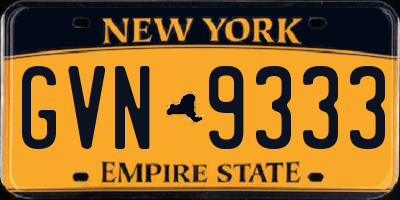 NY license plate GVN9333
