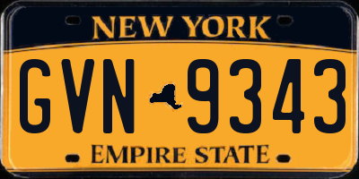 NY license plate GVN9343