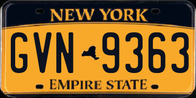 NY license plate GVN9363