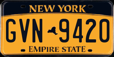 NY license plate GVN9420