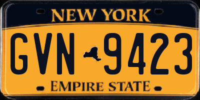NY license plate GVN9423