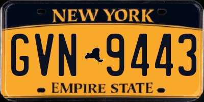 NY license plate GVN9443
