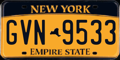 NY license plate GVN9533