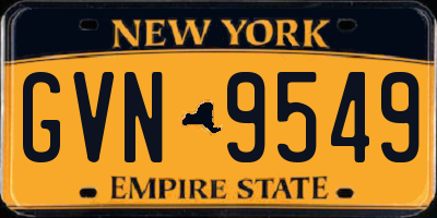 NY license plate GVN9549