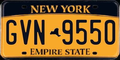 NY license plate GVN9550
