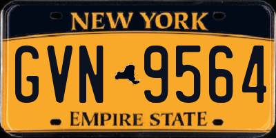 NY license plate GVN9564
