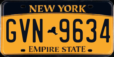 NY license plate GVN9634