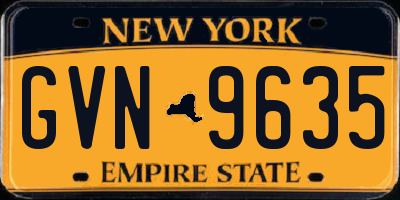 NY license plate GVN9635