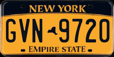 NY license plate GVN9720