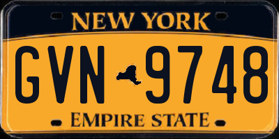 NY license plate GVN9748
