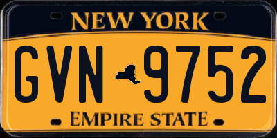 NY license plate GVN9752