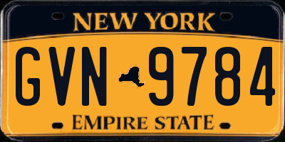 NY license plate GVN9784