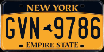 NY license plate GVN9786