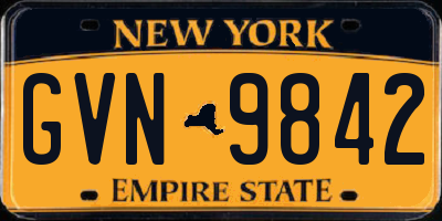 NY license plate GVN9842