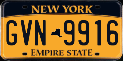 NY license plate GVN9916