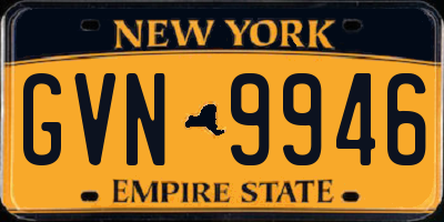 NY license plate GVN9946
