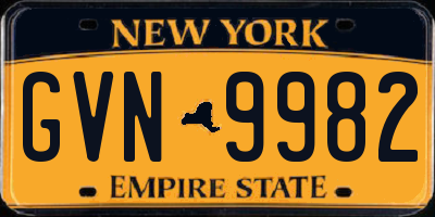 NY license plate GVN9982