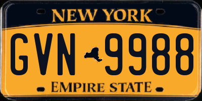 NY license plate GVN9988