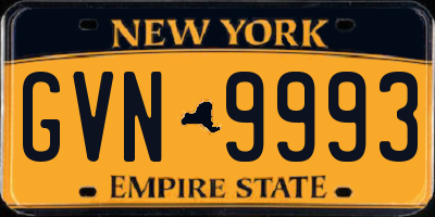 NY license plate GVN9993