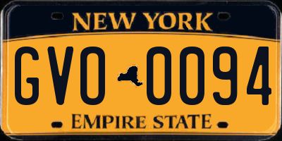 NY license plate GVO0094