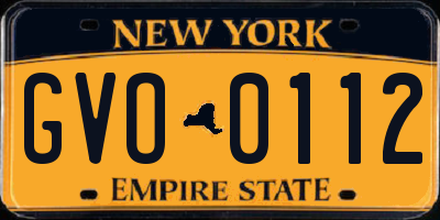 NY license plate GVO0112