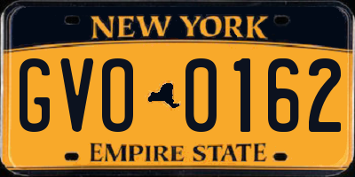 NY license plate GVO0162